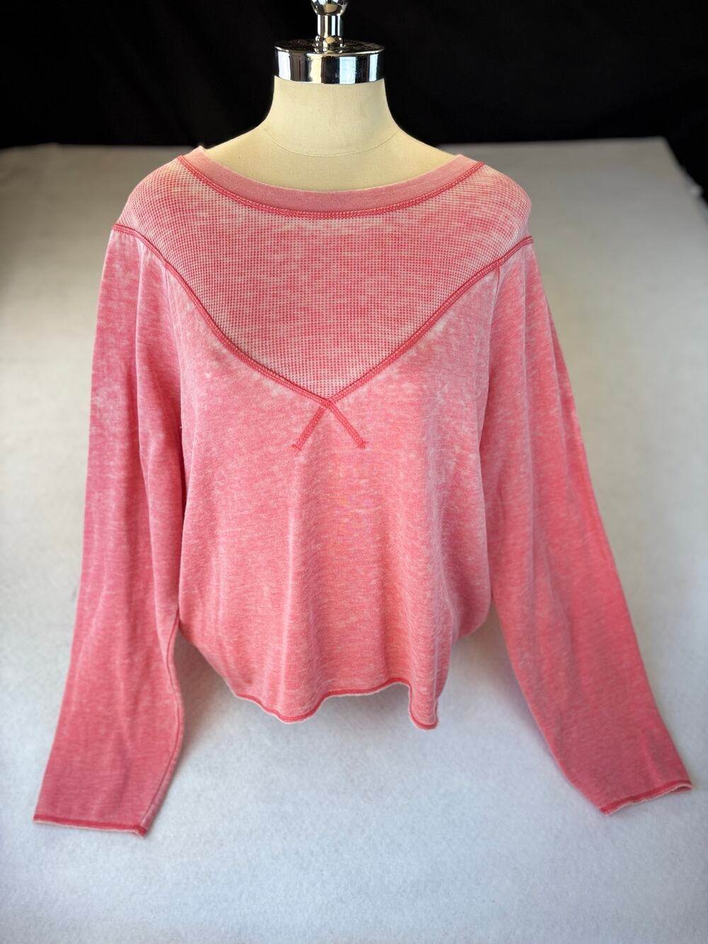 Marc New York Performance Pink Cropped High Low Sweatshirt Woman's Size M C4